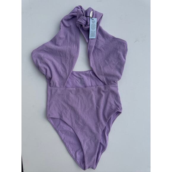 JMP The Label Santorini Textured Lavender One-Piece Swimsuit - Medium NWT - Picture 1 of 7